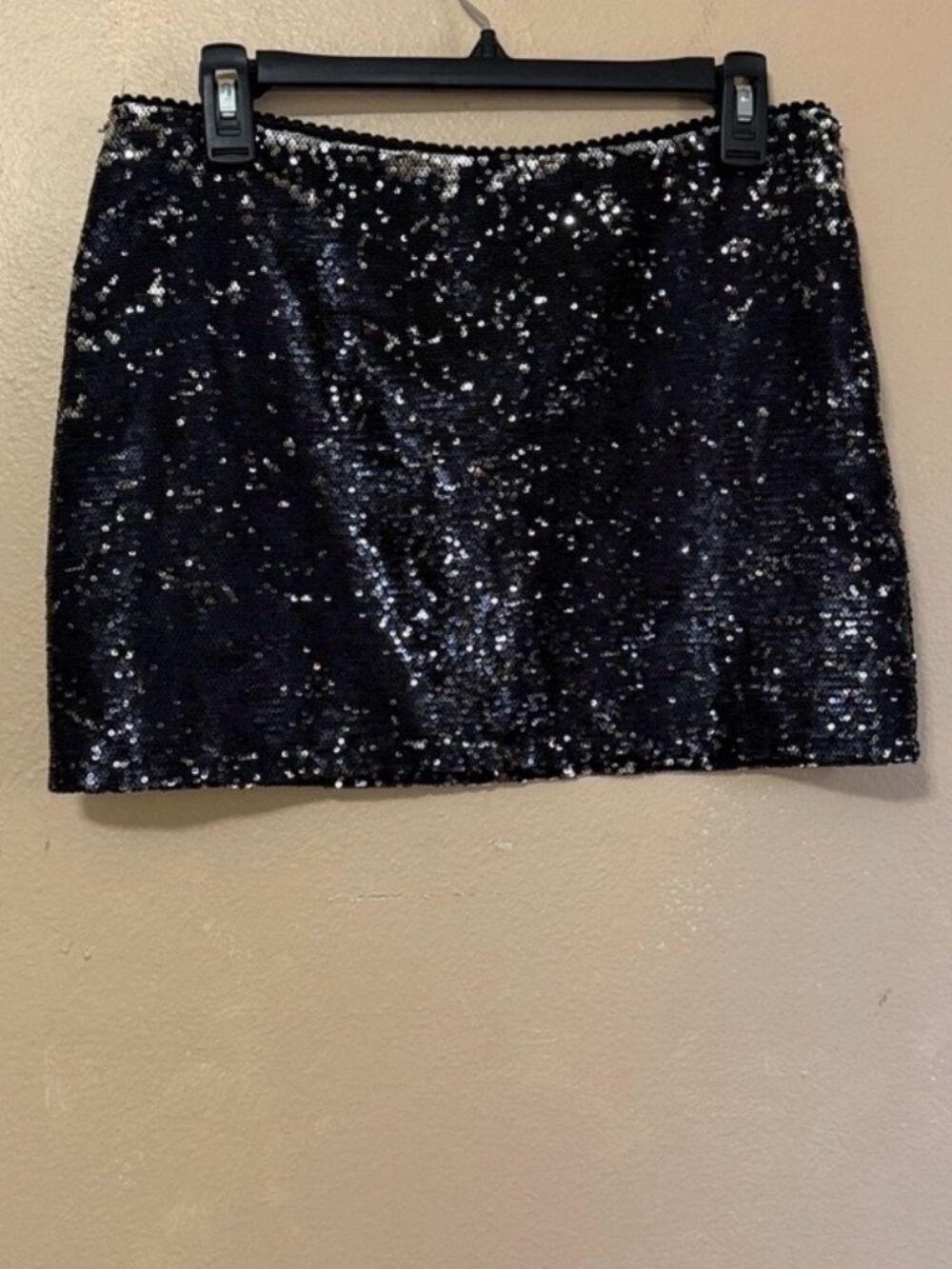 Black Sequin Micro Mini Skirt - M - Picture 3 of 8